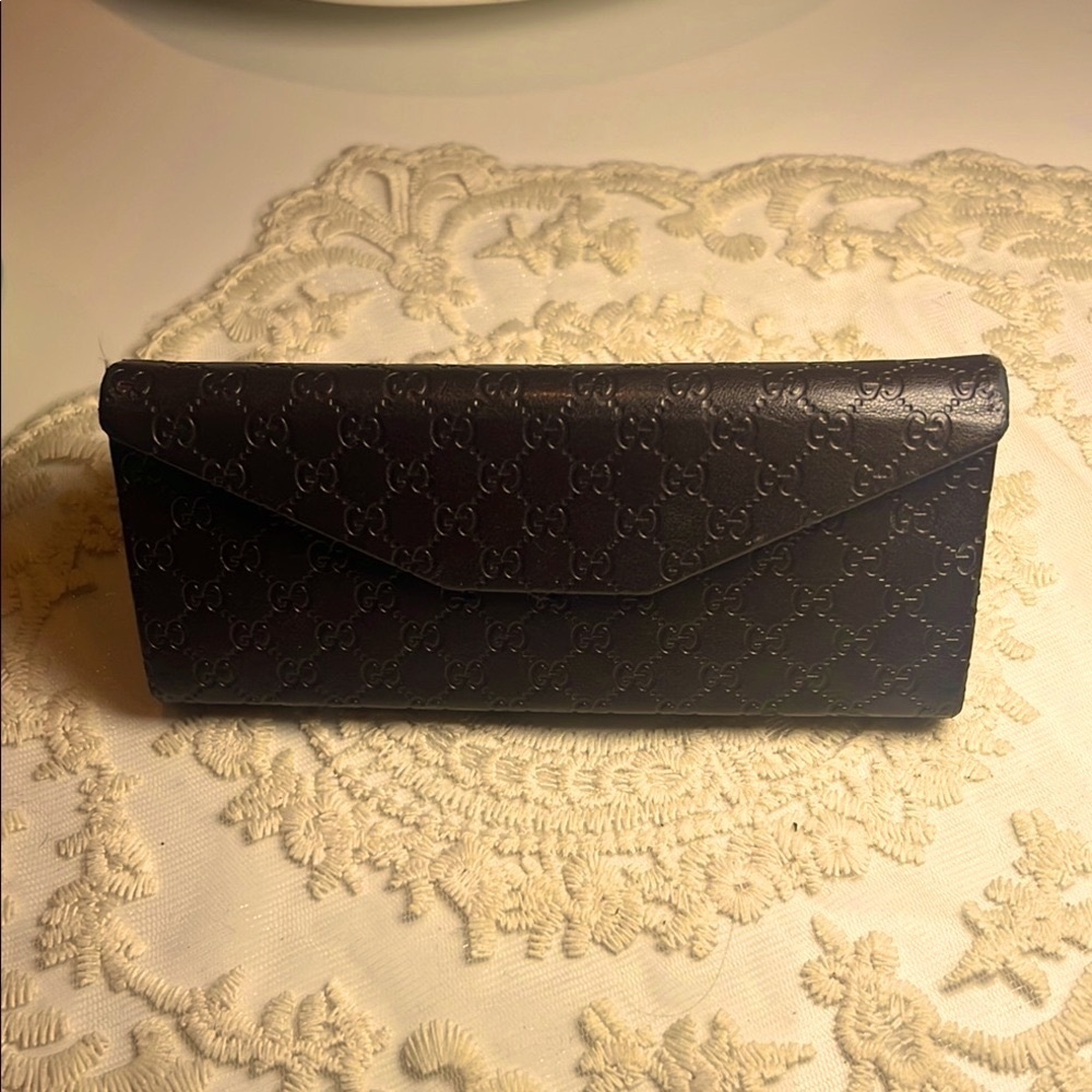 GUC Gucci Brown Monogram Sunglass Case Authentic - Picture 1 of 9